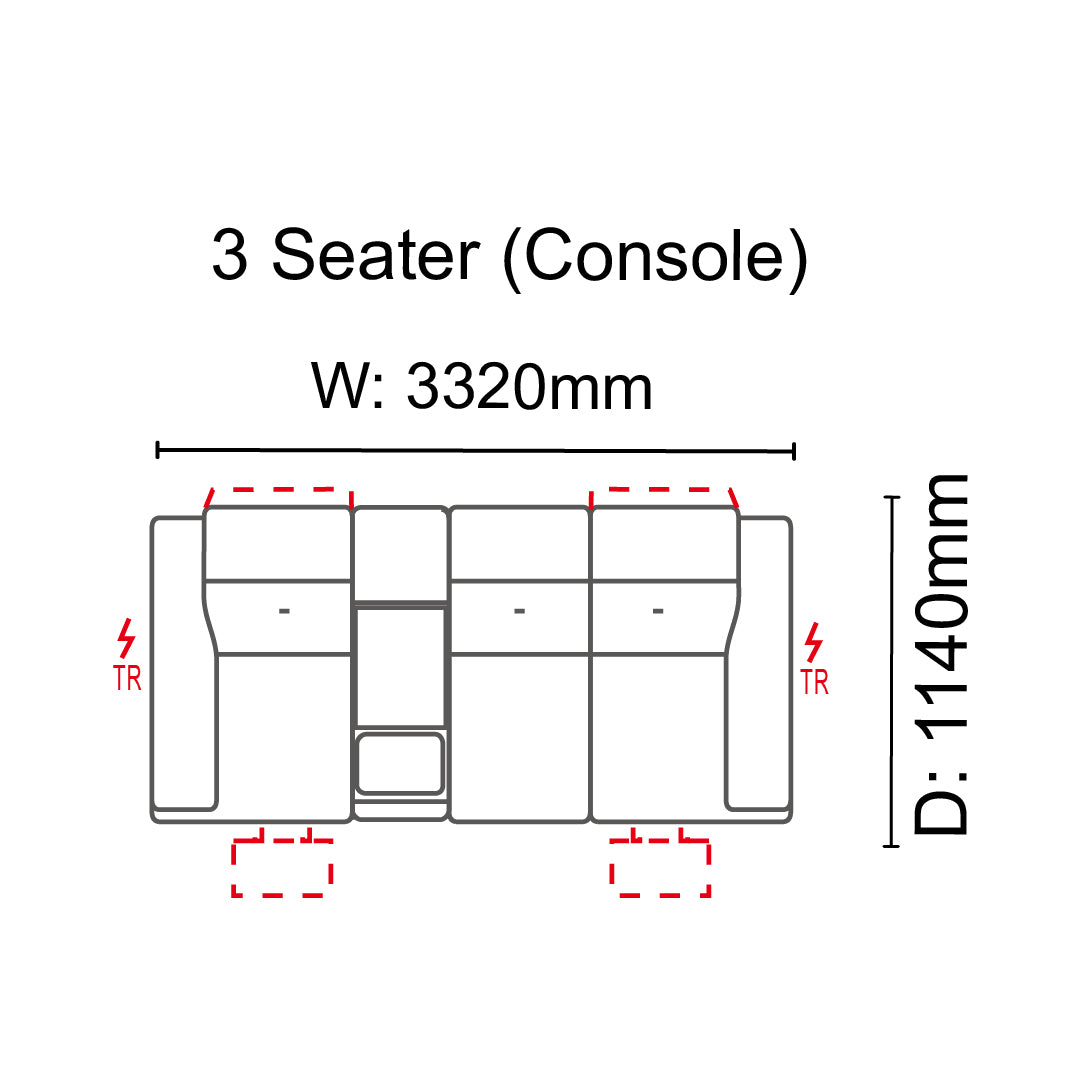 Carelle 3 Seater Sofa (Console)