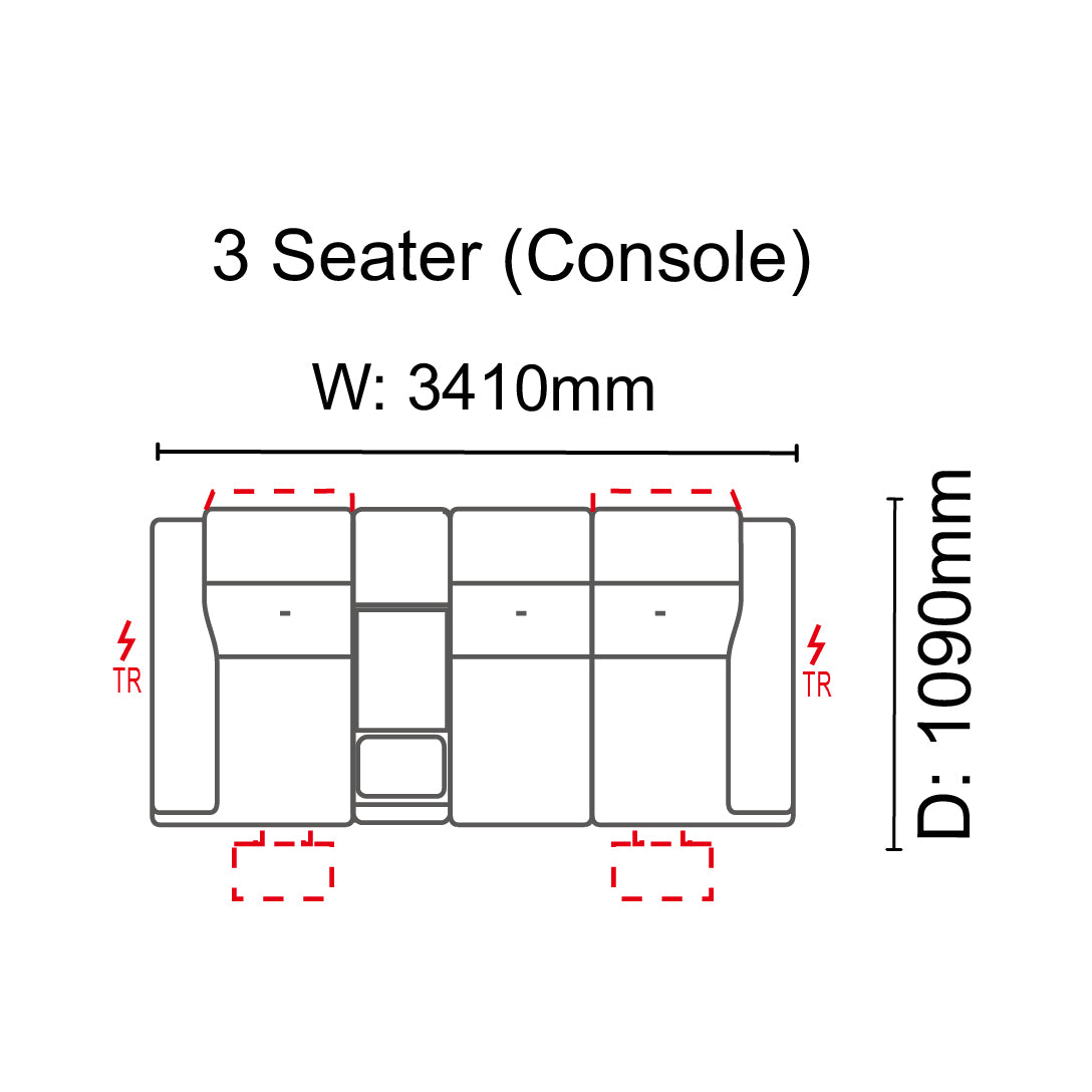 Jenyfer 3 Seater Sofa (Console)