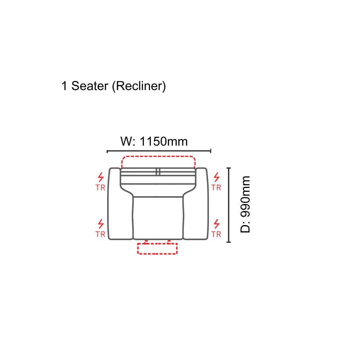 Marlon 1 Seater Recliner Sofa