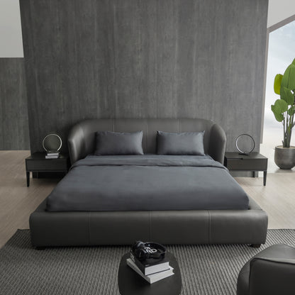 Square Leather Bed