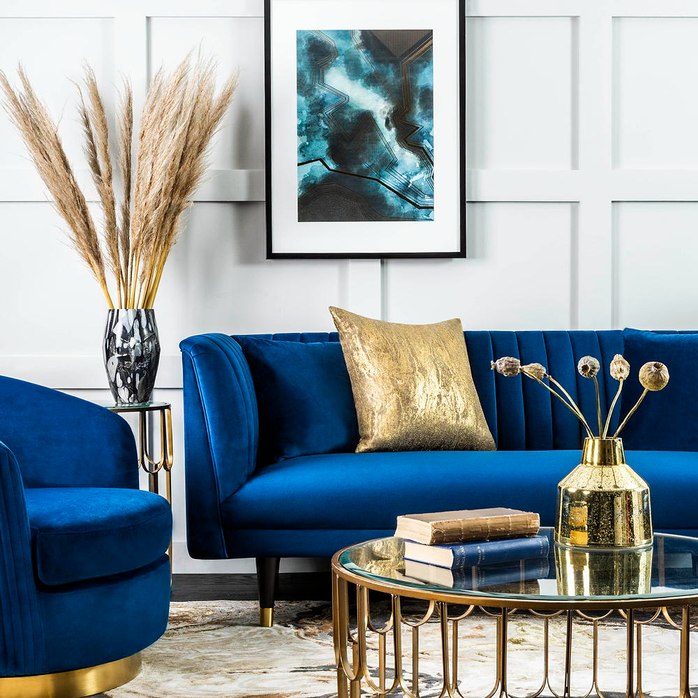 Living Room Ideas with a Blue Sofa to Brighten Your Space