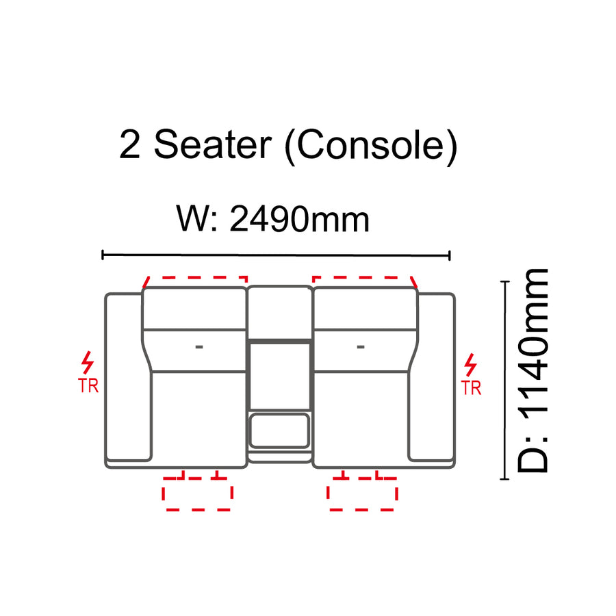 Carelle 2 Seater Sofa (Console)