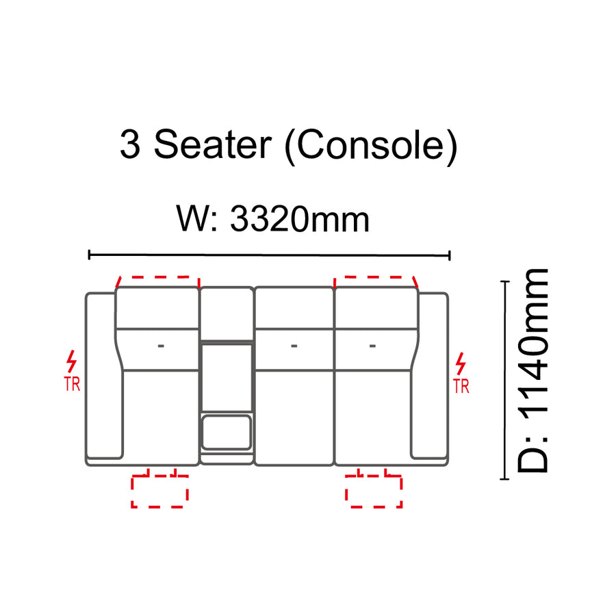 Carelle 3 Seater Sofa (Console)