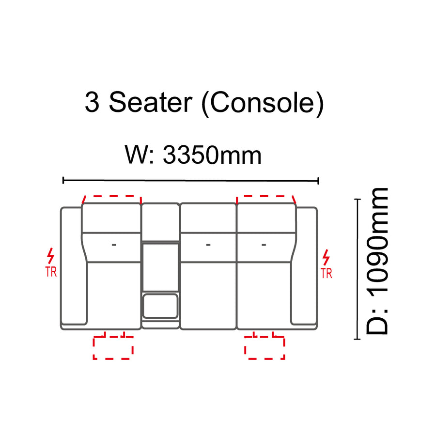 Theodora 3 Seater Sofa (Console)