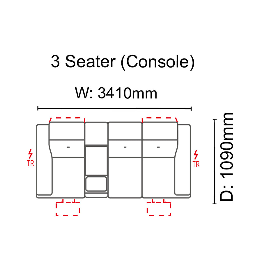 Jenyfer 3 Seater Sofa (Console)